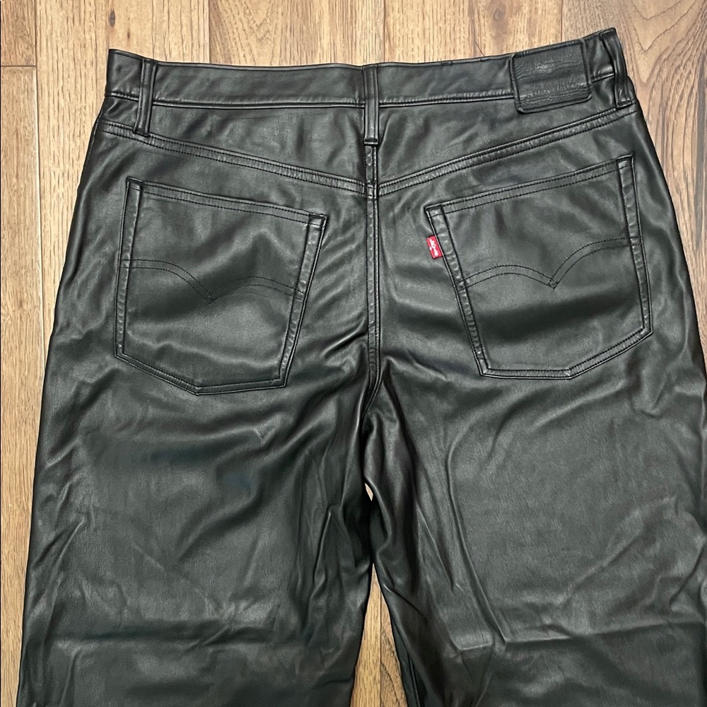 Levi's Baggy Leather Pants in Faux Black Leather, 32 - Picture 14 of 15